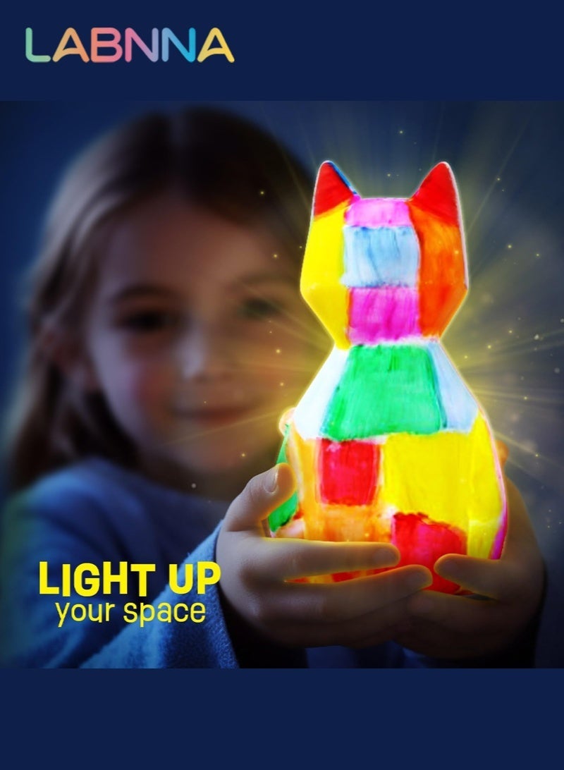 LABNNA Paint Your Own Cat Lamp Kit, Arts and Crafts for Kids Ages 8-12, Art Supplies Painting kit for Kids 6-12, Cat Night Light Toys Girls Boy Birthday Gifts for Kid Ages 3 4 5 6 7 8 9 10 11 12+ - Image 3
